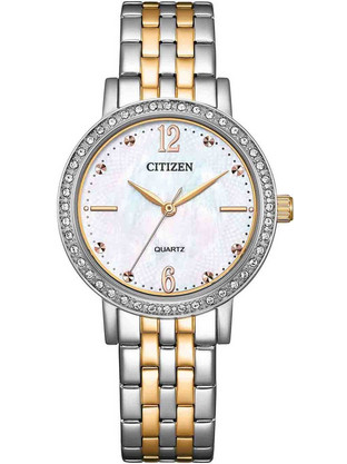 Citizen Crystal Γυναικείο Ρολόι με Ασημί Μεταλλικό Μπρασελέ EL3106-59D