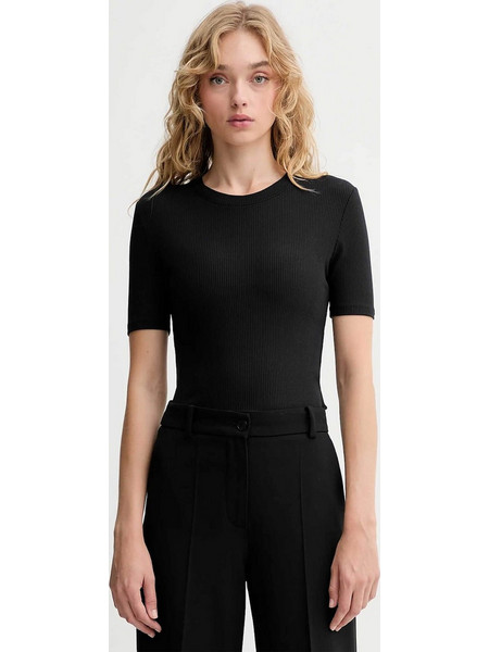 Calvin Klein γυναικείο T-shirt με μεταλλικό λογότυπο - LV044D246G Μαύρο