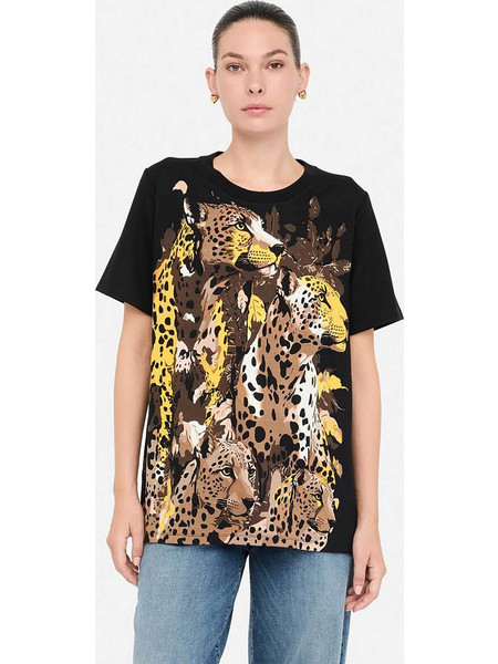 Liu Jo γυναικείο T-shirt με print - TF5168JS923 Μαύρο