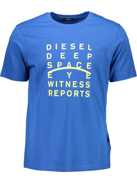 DIESEL MEN'S SHORT SLEEVE T-SHIRT BLUE Μπλε