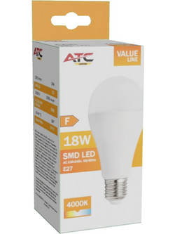ATC SMD LED Λαμπτήρας A65 230V 18W/1850LM E27 4000K