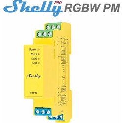 Shelly Pro RGBWW PM | Wi-Fi Smart Controller Dimmer Ράγας LED Μονόχρωμο/RGB/RGBW/CCT 12V/24V 192W/384W Μετρήσεις Ενέργειας - EAN 3800235268216