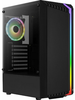 Aerocool Bionic V2 Black Midi Tower Κουτί Υπολογιστή RGB με Πλαϊνό Παράθυρο
