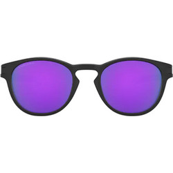 Oakley Latch OO 9265 55 Ανδρικά Γυαλιά Ηλίου Τετράγωνα Κοκάλινα Μαύρα με Μωβ Καθρέπτη Φακό