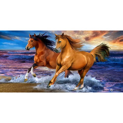 Towel - 70 x 140 cm - Horses (110043) - Baby and Children
