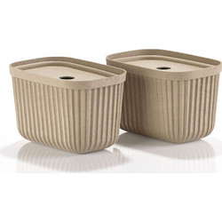 Κουτιά Αποθήκευσης Pulp 31766 (Σετ 2τμχ) 23x15x15cm Natural Brown Zone Denmark Χαρτί