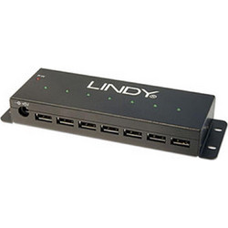 Lindy 42794 USB Hub 2.0 USB-A με 7 Θύρες USB-A & Εξωτερική Παροχή Ρεύματος