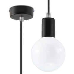 Sollux Edison Κρεμαστό Φωτιστικό Οροφής Μονόφωτο LED Μαύρο SL.0152