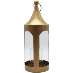 LUM ΦΑΝΑΡΙ ΡΕΣΩ 19x19x52cm ΜΕΤΑΛΛΟ ΧΡΥΣΟ ΜΕΤΑΛΛΙΚΟ ΓΥΑΛΙ