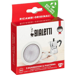 Bialetti Ricambi 3 Ersatz- dichtungen +1 Filter 3-4 Tassen (0800033)