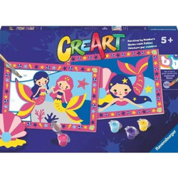 CreArt Junior Canvas: Γοργόνες (Σετ Ζωγραφικής με Αριθμούς)