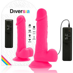 Diversia Flexible Vibrating Ρεαλιστικός Δονητής για Ζευγάρια με Τηλεχειριστήριο 20.5cm Ροζ