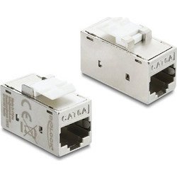 DELOCK Keystone module RJ45 90989, θηλυκό σε θηλυκό, Cat 6A STP, ασημί