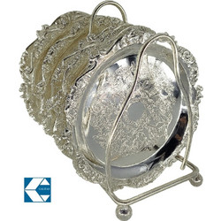 Σουβερ Μεταλλικό Ασημί 11cm Silver Antique σε βάση σετ 6 τεμαχίων Galifas 7911739 - Galifas