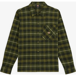 Dickies Ανδρικό Πουκάμισο Βαμβακερό Καρό Μακρυμάνικο Κανονική Γραμμή Χακί DK0A8653K721
