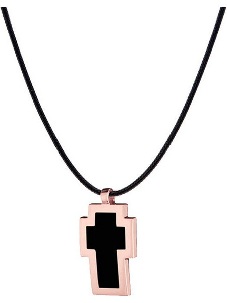 Very Gavello Tattoo Κολιέ σταυρός ροζ χρυσό Κ9 VPTA-L-R1(Large)