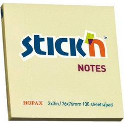 ΧΑΡΤΙΑ ΣΗΜΕΙΩΣΕΩΝ STICKN ΑΥΤΟΚΟΛΛΗΤΑ ΚΙΤΡΙΝΑ 76X76MM 100 ΦΥΛΛΑ