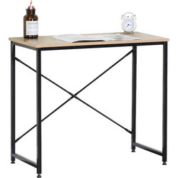 Γραφείο Μεταλλικό με Δρύινη Επιφάνεια 80x40x70cm