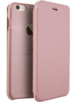 Lenuo για iPhone 6 Plus & 6s Plus PU+PC Litchi Texture Horizontal Flip Leather Θήκη με υποδοχές για κάρτες (Rose Gold) (Ροζ χρυσός) (OEM)