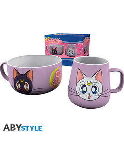 Sailor Moon Breakfast Set Mug + Bowl Luna & Artemis - BS0010