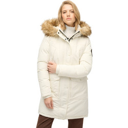 Superdry Γυναικείο Μπουφάν Χειμωνιάτικο Puffer Μακρύ Λευκό W5011786A-71D