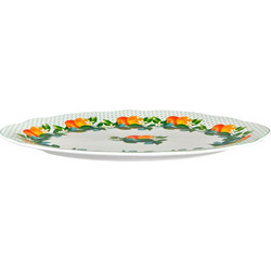 Casa Domani Πιατέλα Οβάλ 36x25cm Πράσινη Jardino Scallop Σε Συσκευασία Δώρου -Πορσελάνη