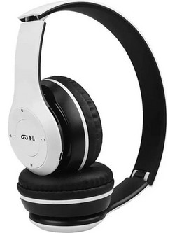 Ezra BW18 Ενσύρματα & Ασύρματα Bluetooth Ακουστικά Over Ear Μαύρα Λευκά