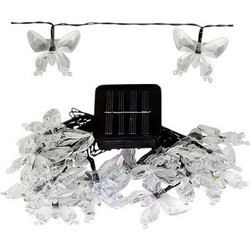 Tradesor Ηλιακή Γιρλάντα Φωτισμού LED Πεταλούδα 20D Warm White 5m+1m 152837