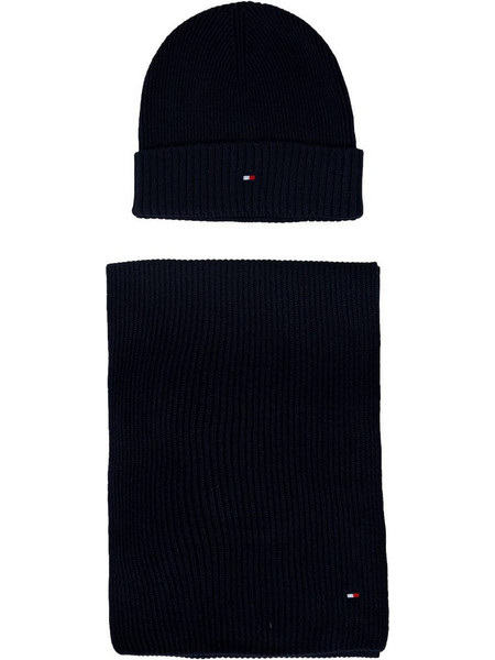 ΑΝΔΡΙΚΟ ΣΕΤ TOMMY HILFIGER ΣΚΟΥΦΑΚΙ ΚΑΙ ΚΑΣΚΟΛ TH FLAG BEANIE & SCARF GP - ΜΠΛΕ