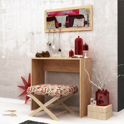 Κονσόλα με καθρέπτη Cosenza Megapap χρώμα oak 80x30x82εκ