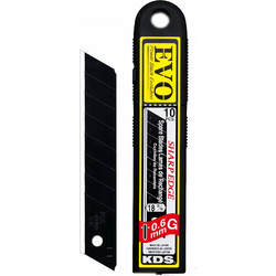 Λάμες Μαχαιριών Μουσαμάδων 18mm/0.6mm Μαύρες 10τεμ KDS GB-10B EVO 524715