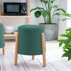 Σκαμπό Nextdeco Natural πράσινο Υ46,5x38x37,5εκ