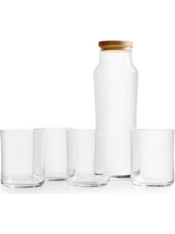 Σετ Καράφα Νερού 1lt με Πώμα Φελλού & 4 Ποτήρια 350ml Royal Leerdam Cascade 838633