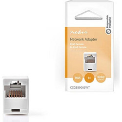 Μούφα CAT 5e UTP, RJ45 θηλ. - θηλ. σε λευκό χρώμα