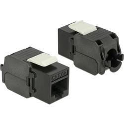 POWERTECH keystone module RJ45 female CAB-N450, Cat.6Α UTP 180 μαύρο