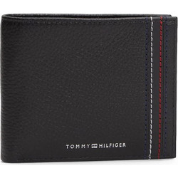 TOMMY HILFIGER MEN S EMBOSSED FLAG LETHER WALLET WITH 3 FOLDS BLACK