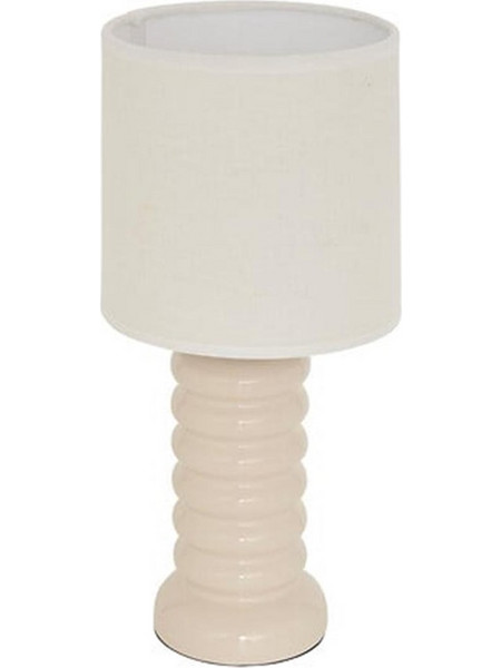 Φωτιστικό επιτραπέζιο κρεμ stoneware Φ15Η33,5cm - Plastona