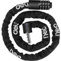 DELI κλειδαριά ποδηλάτου συνδυασμού DL508031, Φ4mm, 1m, μαύρη