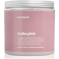 BeastPink Colla Pink σκόνη για παρασκευή ροφήματος με κολαγόνο γεύση Strawberry Lemonade 240g