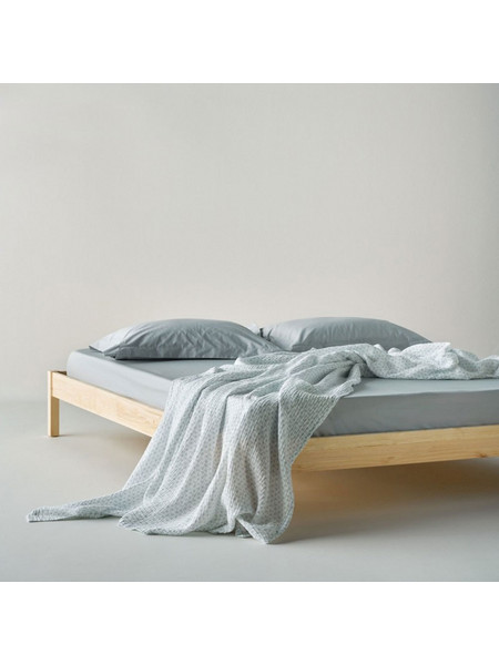 Κουβέρτα Evanthia 02A White-Mint Kentia Μονό 160x240cm 100% Βαμβάκι