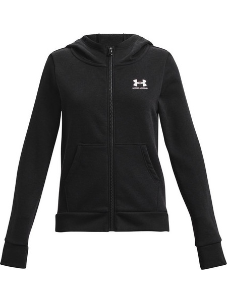 Under Armour Rival Παιδική Ζακέτα Fleece με Κουκούλα και Φερμουάρ Μαύρη 1373130-001