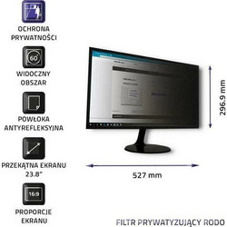 Qoltec Privacy Filter 23.8" 16:9 Panoramic Eye Protection 51059