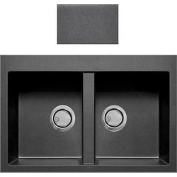 Crown Quadra Q-82 Ένθετος Νεροχύτης Γρανίτη Titanium 79x50cm