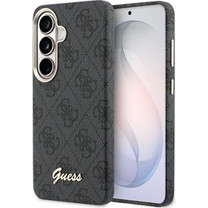 Guess PU 4G Script Metal Logo Magnetic Case for Samsung Galaxy S26 Black