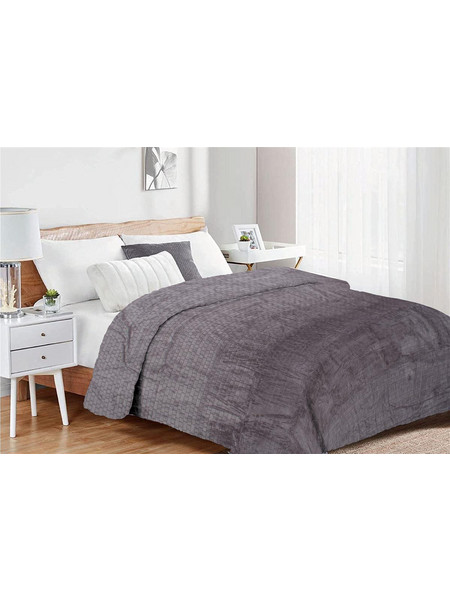 Κουβέρτα Coral Fleece Jacquard Brick 06 160X220 Grey 100% Polyester Dimcol