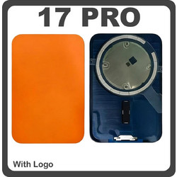 For Apple iPhone 17 Pro (A3256, A3523) Rear Back Battery Cover + Magnet Orange