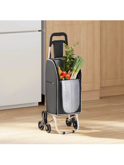 vidaXL Καρότσι Αγορών Μαύρο 39,5 x 33 x 93 εκ Ύφασμα Oxford