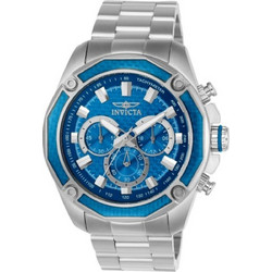 Invicta Aviator Ανδρικό Ρολόι Χρονογράφος με Ασημί Μεταλλικό Μπρασελέ 22804
