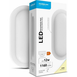 Modee LED Οβάλ Απλίκα 12W 4000K IP65 Λευκό ERP