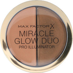 Max Factor Miracle Glow Duo Pro Illuminator 30 Deep Bronzer & Highlighter Palette 11gr